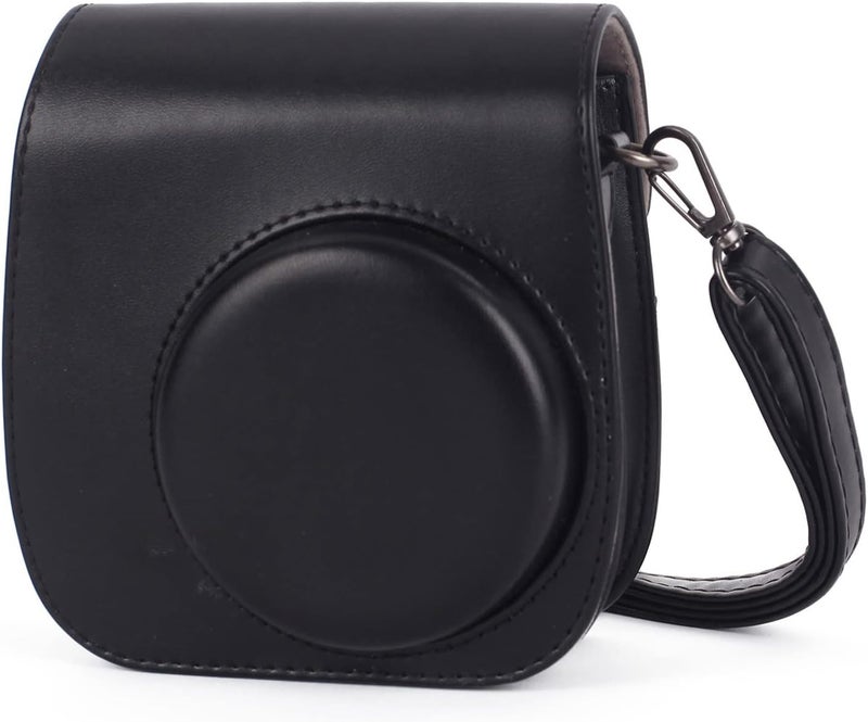 Phetium Instant mini 12 Camera Protective Case Compatible with Instax Mini 12 11,PU Leather Bag with Pocket and Adjustable Shoulder Strap (Black) - Image 1